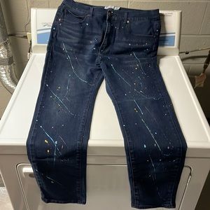 Paint Spotted Navy Blue Jeans